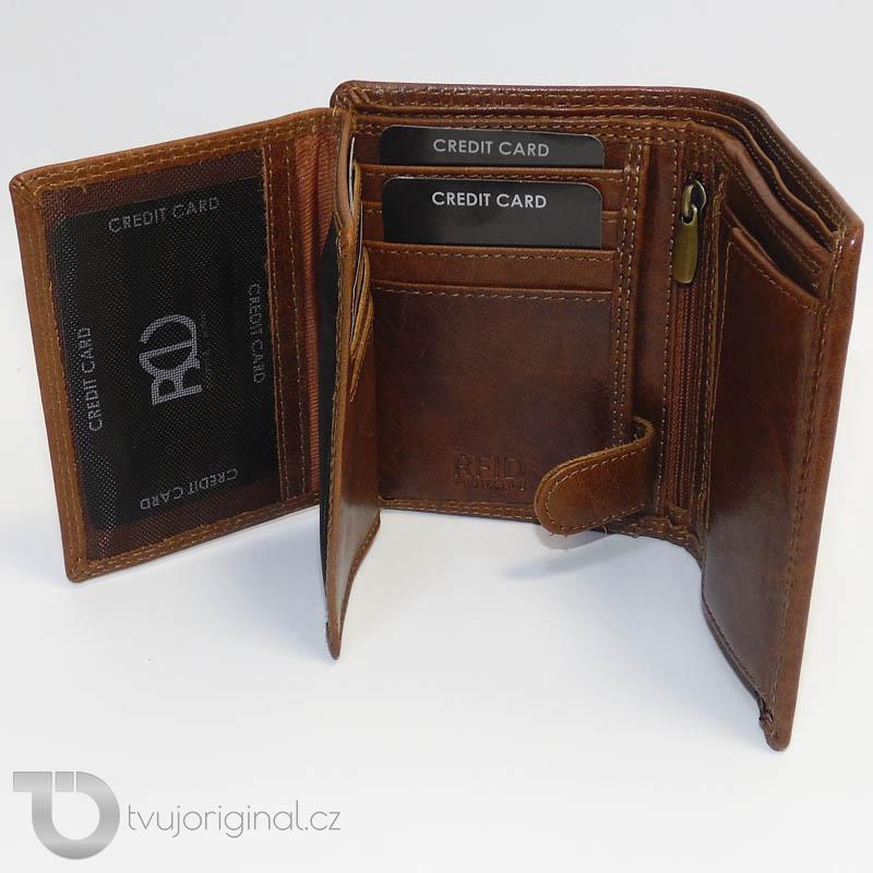 Pánská kožená peněženka ROYAL Leather s monogramem (ražba)