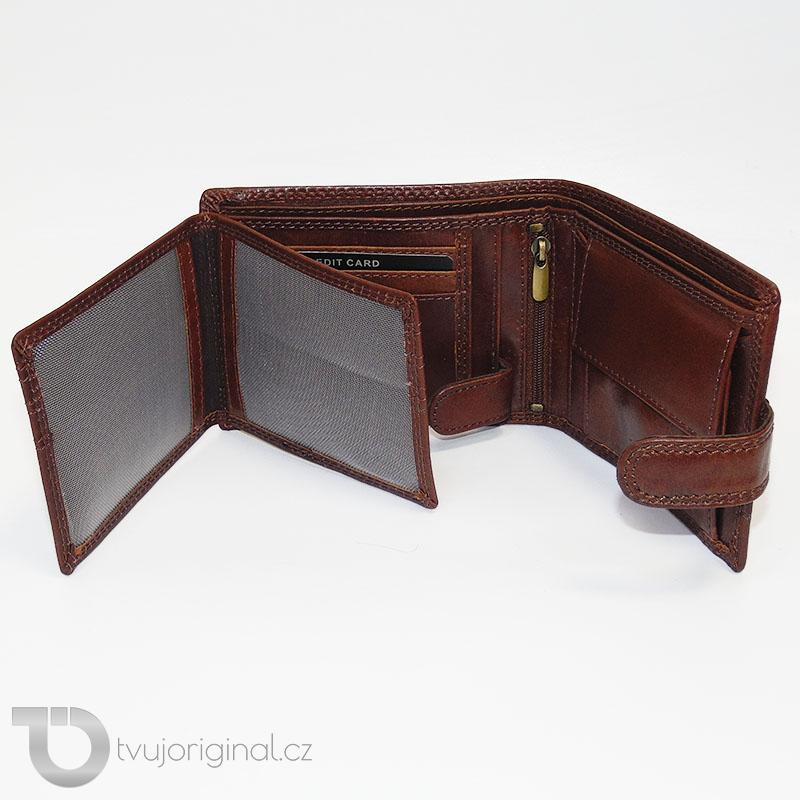 Pánská kožená peněženka PREMIUM Leather s monogramem (ražba)