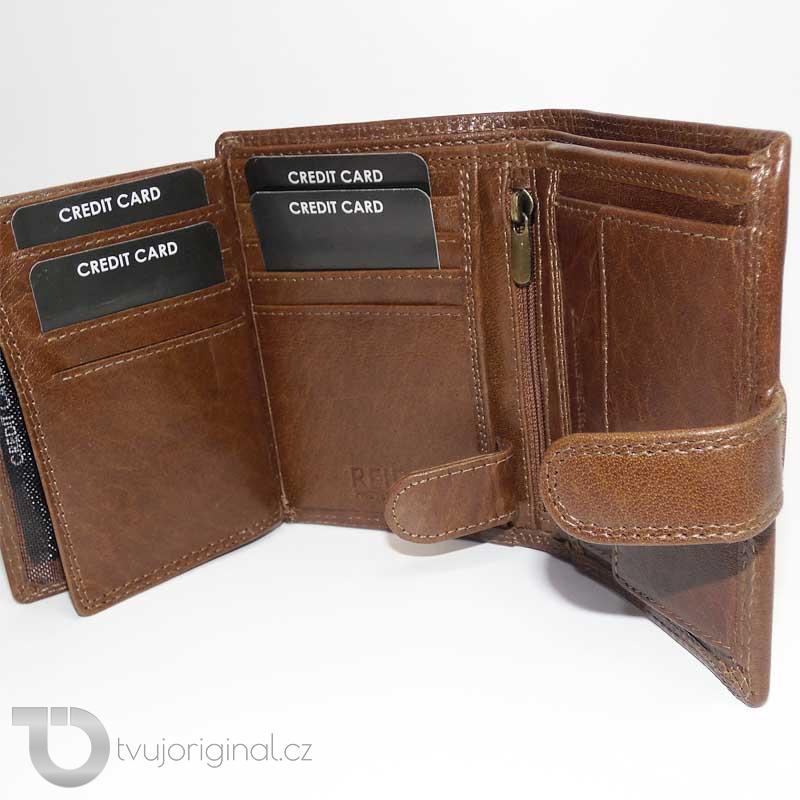 Pánská kožená peněženka ROYAL Leather s monogramem (ražba)