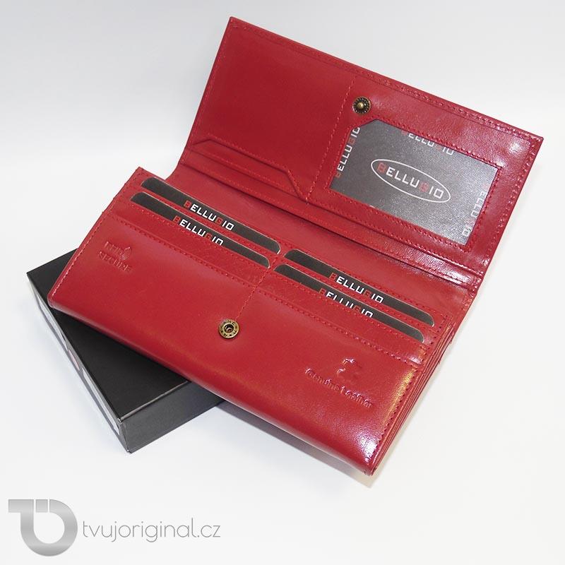 Dámská červená kožená peněženka BELLUGIO Leather s monogramem a vlastním textem