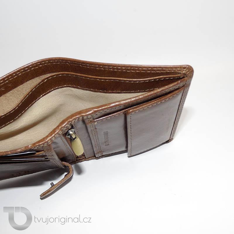 Pánská kožená peněženka ROYAL Leather s monogramem (ražba)