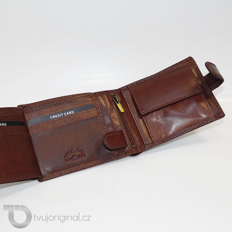 Pánská kožená peněženka PREMIUM Leather s monogramem (ražba)