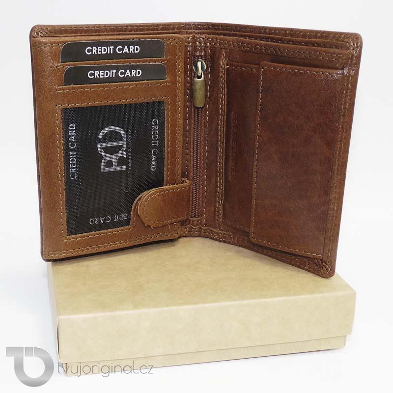 Pánská kožená peněženka ROYAL Leather s monogramem (ražba)