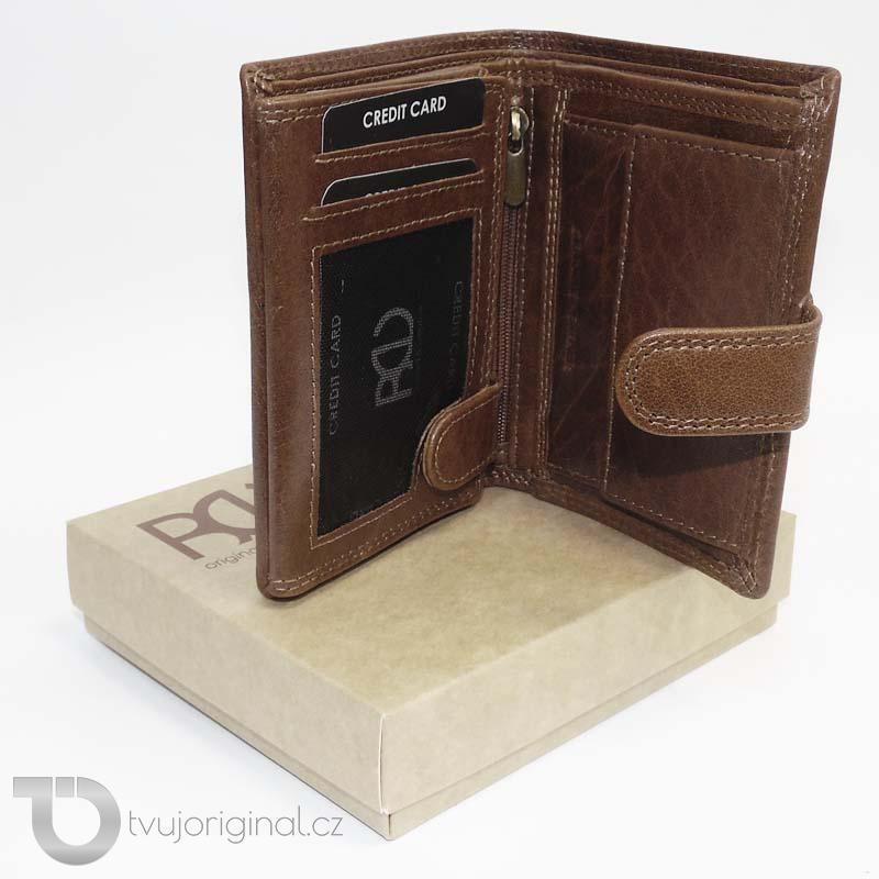 Pánská kožená peněženka ROYAL Leather s monogramem (ražba)