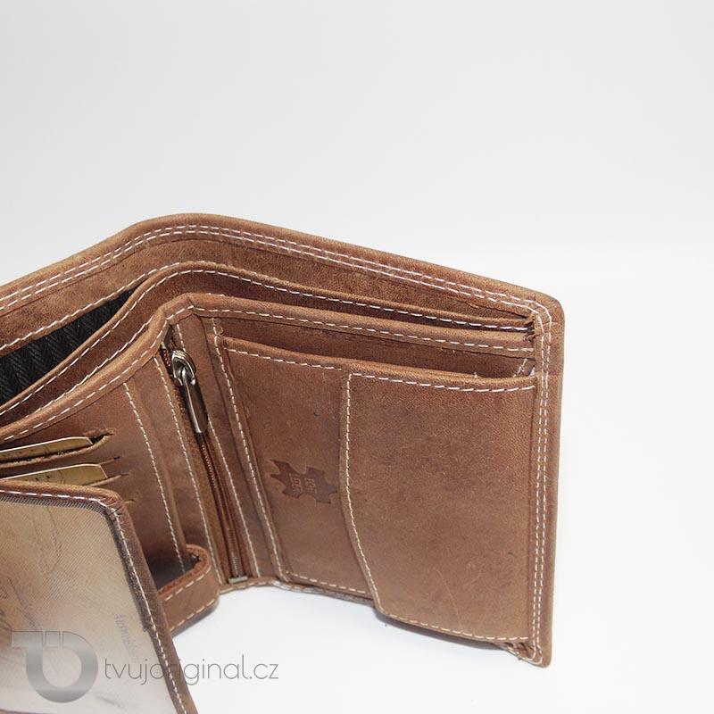 Pánská hnědá kožená peněženka TILLBERG Leather s monogramem, textem nebo fotkou