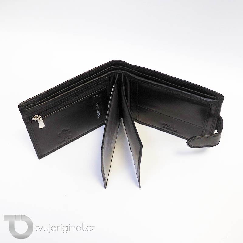 Pánská kožená peněženka BEORIGINAL Leather s monogramem (ražba)