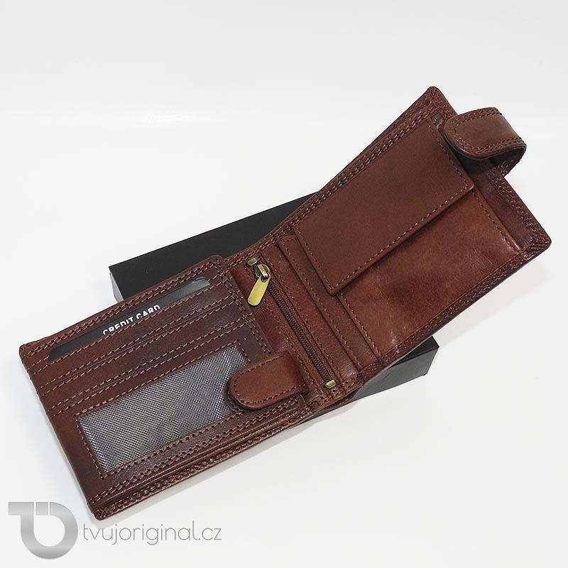 Pánská kožená peněženka PREMIUM Leather s monogramem (ražba)