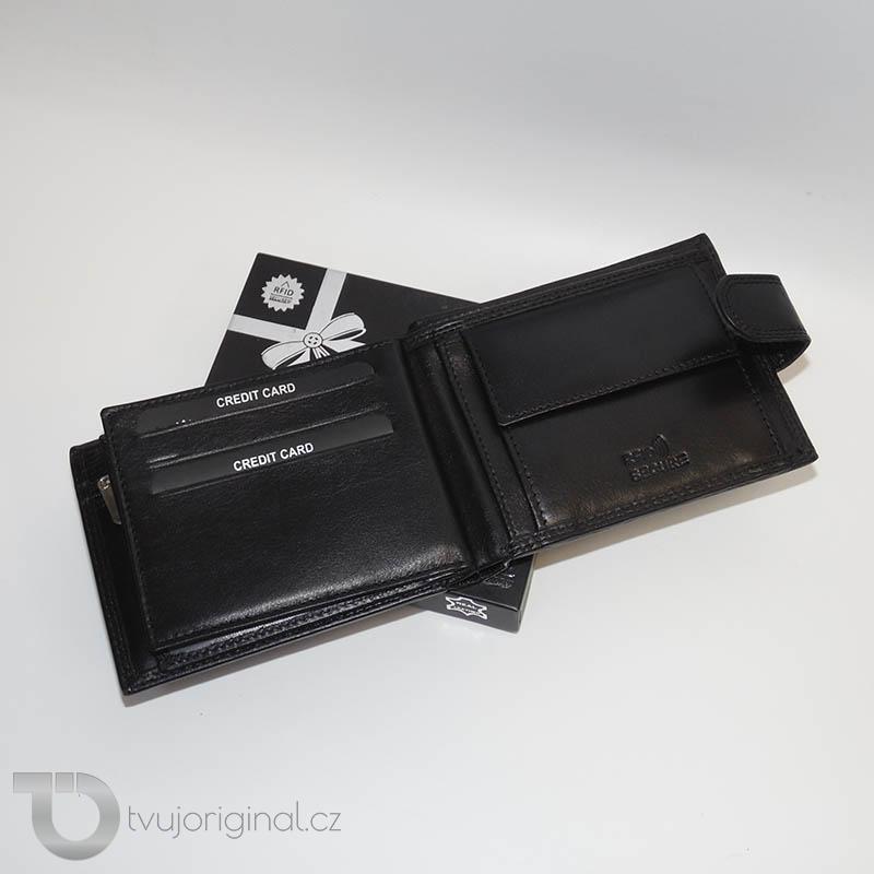 Pánská kožená peněženka BEORIGINAL Leather s monogramem (ražba)